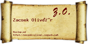 Zacsek Olivér névjegykártya