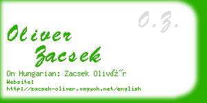 oliver zacsek business card
